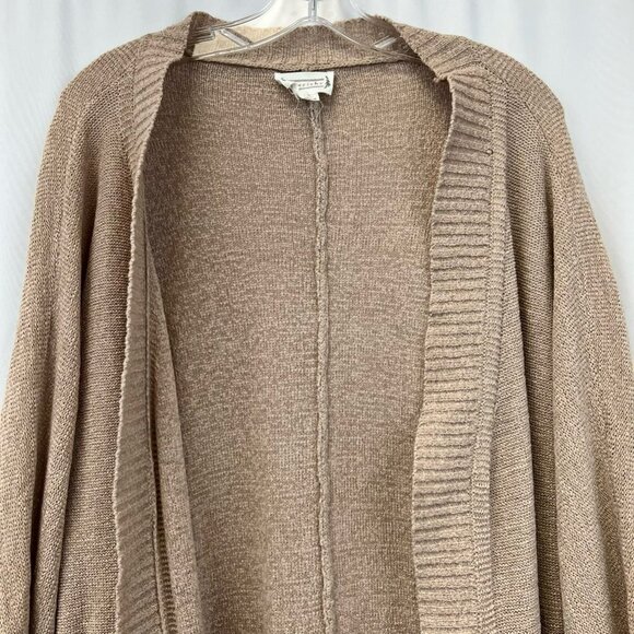 Loveriche Womens Cardigan Sweater Tan Long Sleeve Knit Open Front Pockets Small - Picture 6 of 10